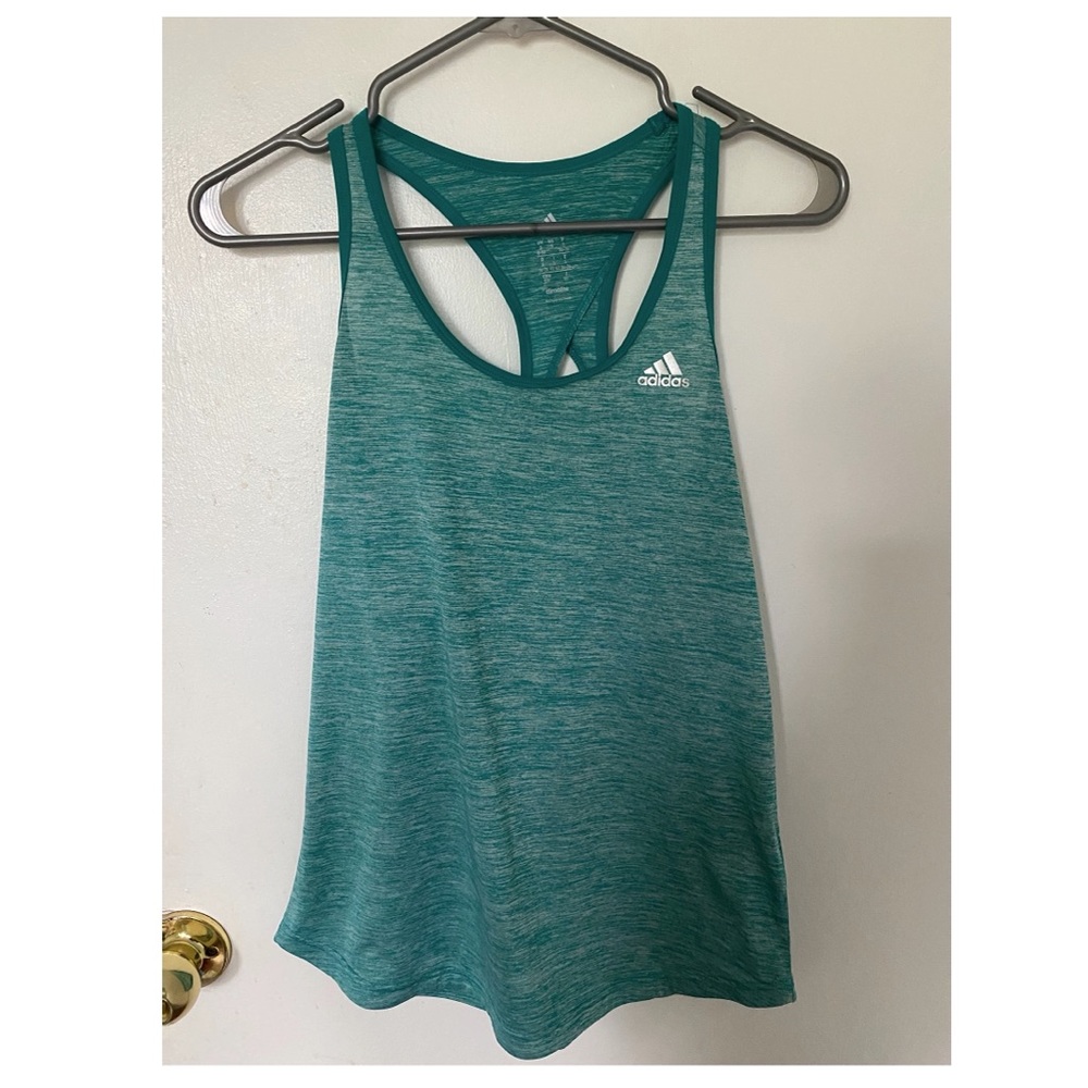 Green Adidas workout tank top